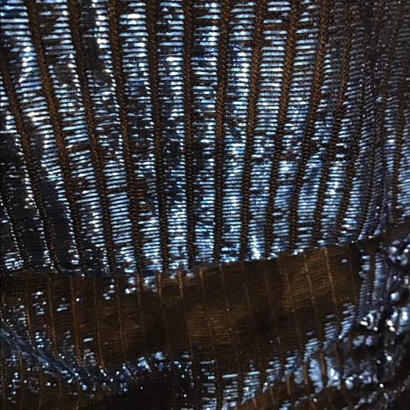 Vintage 70’s Metallic Blue Disco Dress - Picture 4 of 6